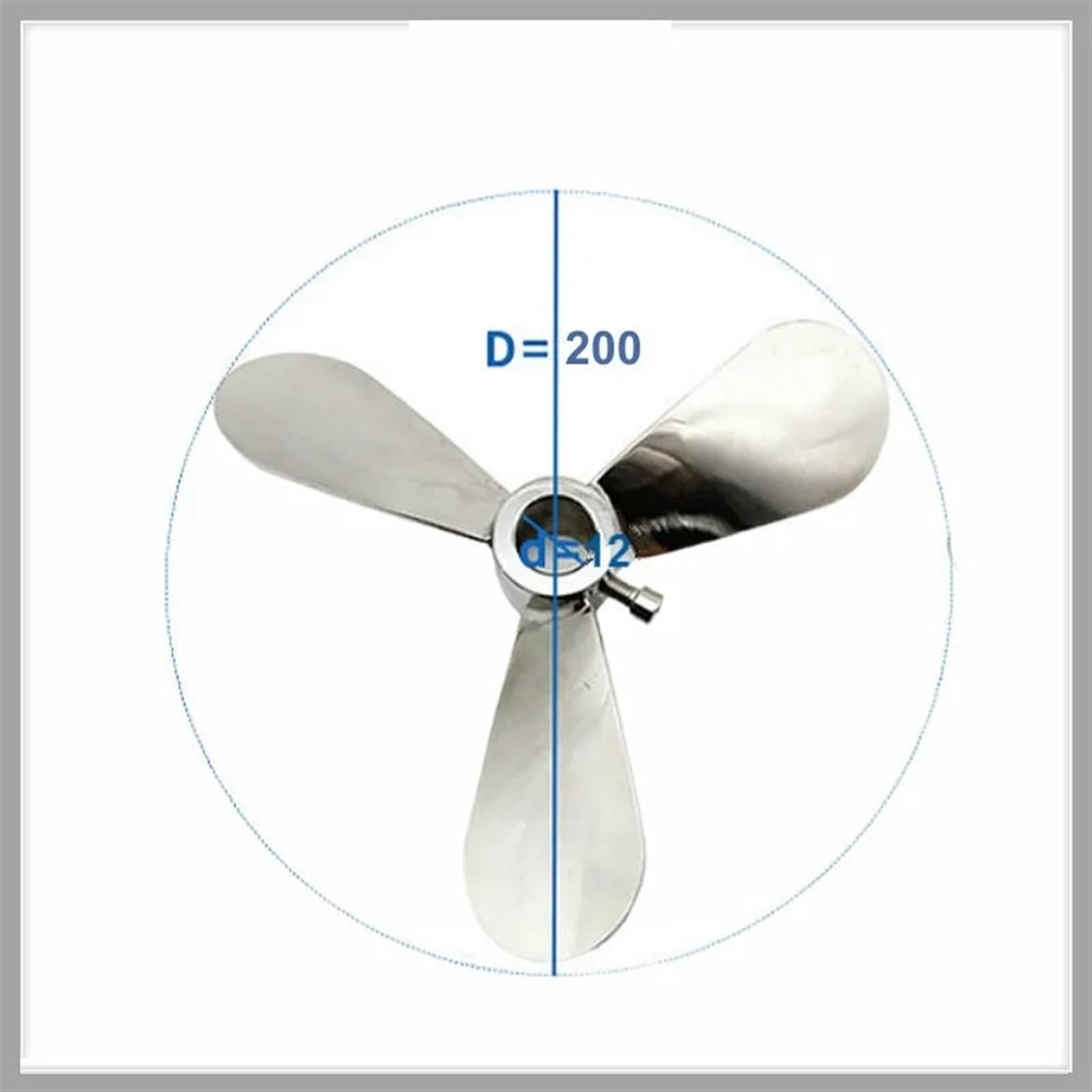 Laborausstattung Rührblatt Edelstahlmischer Impeller Laborrührer Paddel Dreiblattdurchmesser 200 mm Innenlochöffnung 12 mm