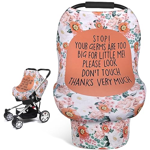 Image of Metplus No Touch Sign Car Seat Cover for Babies, Mom Nursing Covers Breastfeeding Scarf, Multi Use Infant Carseat Canopy for Newborn Carrier/Stroller/Shopping Cart, Baby Shower Gifts for Boy Girl