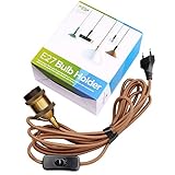 【Haltbares Kabel】Die äußere Schicht des Kabels besteht aus einem geflochtenen Seil, das das innere Kabel schützen kann und nicht leicht zu altern und zu brechen ist. Die Kabellänge von 4,5 m kann die meisten Nutzungsanforderungen erfüllen. Der Lampenhalter hat einen Schalter und einen Stecker, es ist keine Verkabelung erforderlich.