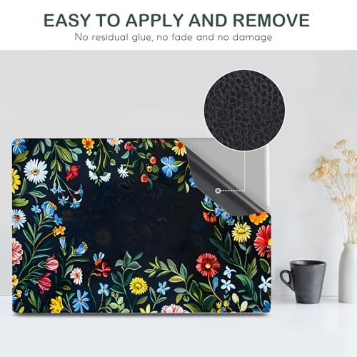Image of DINKY 11.6 13 13.3 14 15 15.6 inches Netbook Laptop Skin Sticker Reusable Protector Cover Case for Laptop Notebook Art Decorative, Blue and Red Flowers