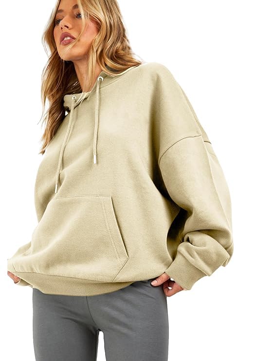 koverify Cotton Plain Hooded Neck Oversized Hoodie for Women-picture-10