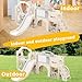 12 in 1 Toddler Slide Set for Kids Outdoor Toddlers Playset with Basketball Hoop, Ring Toss, Indside/Outside Playground Climber Toy for Children (White Grey)