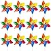 LAISHUNHE 36 Pezzi Girandole Colorate in Plastica Mulino a Vento Giardino Scaccia Uccelli Girandola a Vento in Plastica per Feste per Bambini Esterni Decorazioni da Giardino Balconi Terrazzi, 17*30cm