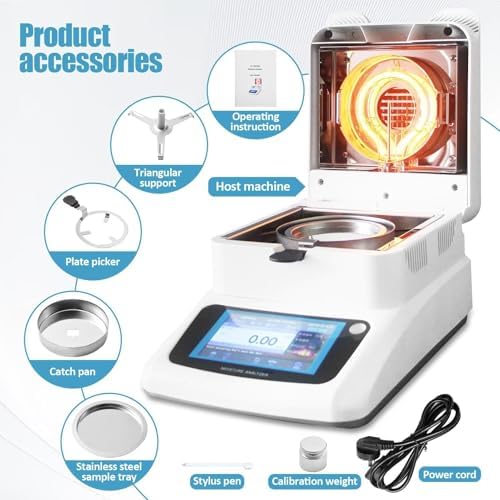 Professional Coffee & Grain Moisture Tester | Fast Halogen Analyzer for Accurate Lab Results | Ideal for Green Coffee, Feed & Agriculture (XFSFY-1205MA)