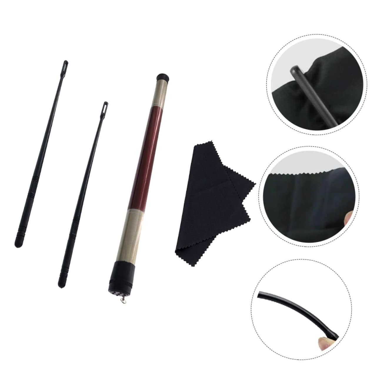FAVOMOTO Complete Flute Cleaning Kit Cleaning Sticks Rod and Microfiber Cloth for Flute and Maintenance