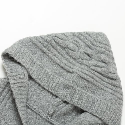 Women's Hooded Cardigan Sweater Winter Warm Button Down Knit Coat Long Sleeve Open Front Casual Outwear4