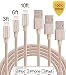 Tecland 3Pack 3FT 6FT 10FT Lightning Cable Nylon Braided Lightning to USB Charging Cord Charger for iPhone 6s,6, 6plus,6s plus, iPhone 5s 5 5c SE, iPad & iPod (gold)