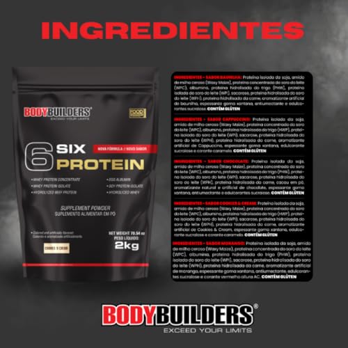 Whey Protein Concentrado - 6 Six Protein Cookies N' Cream 2kg – Bodybuilders