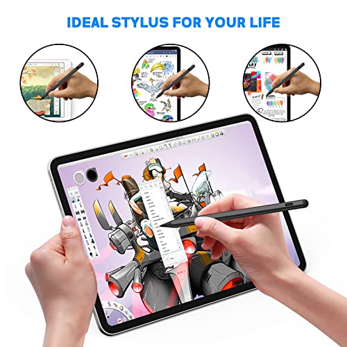 Stylet pour iOS et Android à pointe fine active et fixation magnétique pour dessin sur tablette