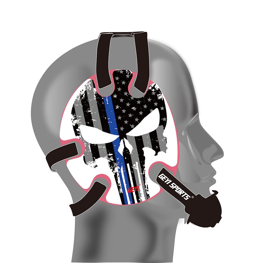 Geyi American Flag Thin Blue Line Wrestling Headgear (Pink)
