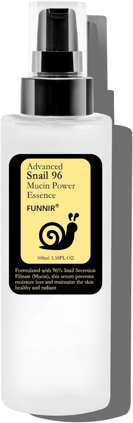 FUNNIR Snail Mucin 96% Essence 100ml, Hydrating Serum for Face with Snail Secretion Filtrate for Dull Skin, Skin care products for All Skin Types