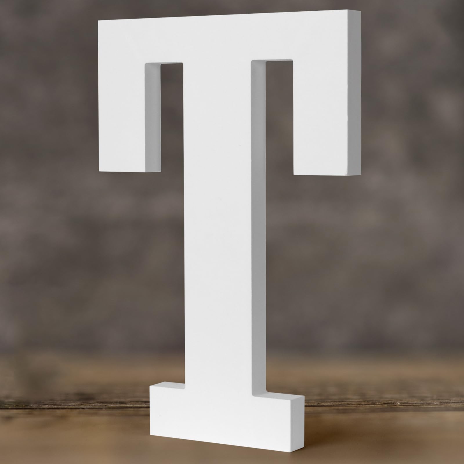 15 Inch White Wood Letters, Extra Large Unfinished Wooden Letters for Wall Decor, Printable Alphabet Letters Free Standing Solid Letters for Home Bedroom Wedding Birthday Party DIY Craft, Letter T