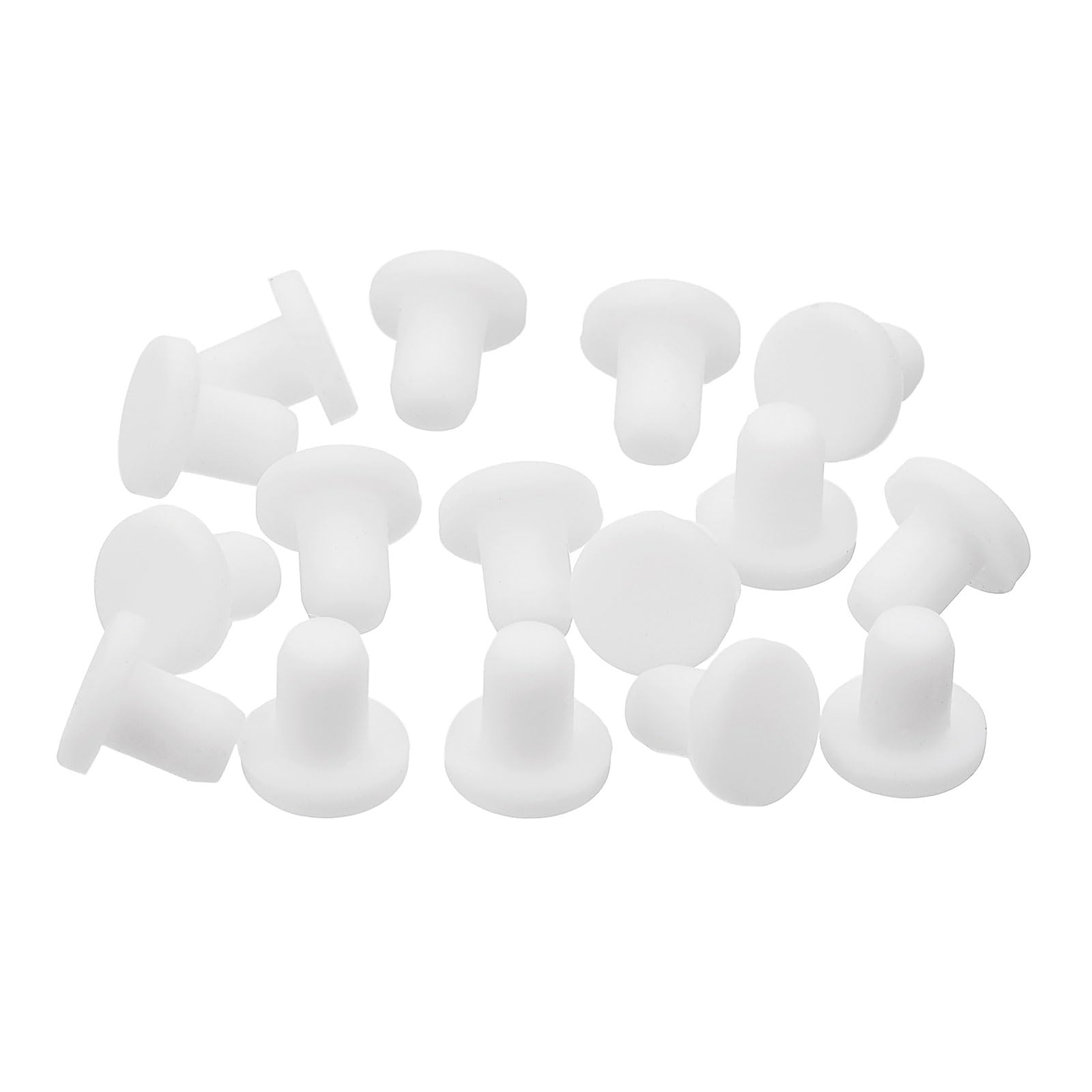 uxcell 32 Pieces White Rubber Stopper, 4.3mm Plug Holes for 4mm/0.16 Hole