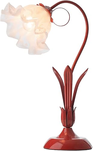 JITEM Lámpara de Mesa Lámpara de mesa de flores de vidrieras moderna de 4 vías regulable lámpara de noche de lectura de 19.6 pulgadas de alto, luces