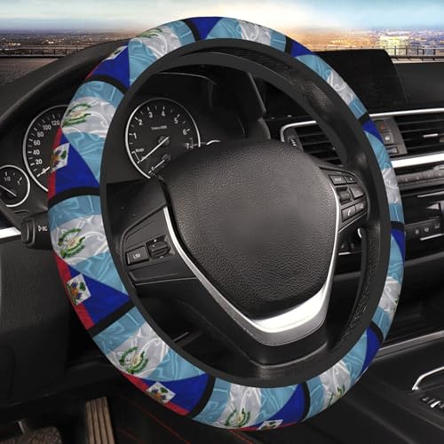 Guatemalan-and-Haiti-Haitian-Triangle-Flag-Steering-Wheel-Cover-for-Men-Women-Universal-Fit-15-Inch-Anti-Slip-Elastic-Thickened-Steering-Wheel-Cover