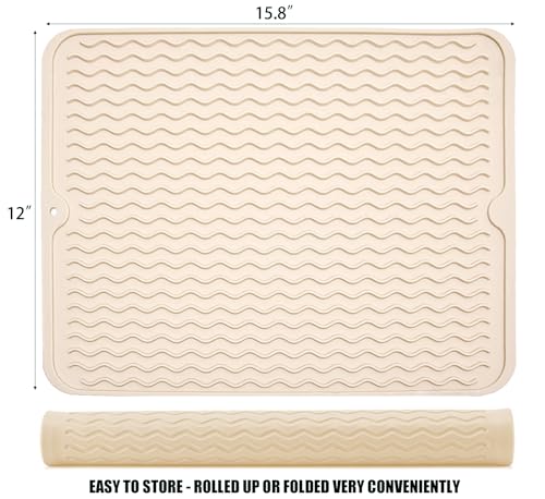 image for MODENGKONGJIAN Silicone Dish Drying Mat for Multiple Usage, Easy clean