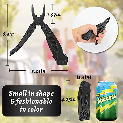 Multi Tool for Men, HIPPIH 11 in 1 UPGRADED Pocket Knife Multitool, Durable Stainless Steel Multitools & Folding Saw, Wire Cutter, Multitool Pliers for Survival, Camping, Fishing, Hunting, Car Set.