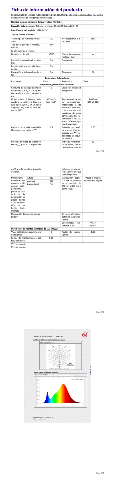 MantoLite badezimmer wandleuchte 8 W 40 cm LED-Spiegelleuchte Schwarz Dimmbar Bilderleuchte Leseleuchte Wandlampe 3000 K/4500 K/6000 K Geeignet für Innenbeleuchtung