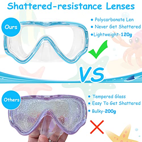 image for Vvinca Kids-Goggles with Nose Cover, Diving Mask Elastic Fabric Strap 