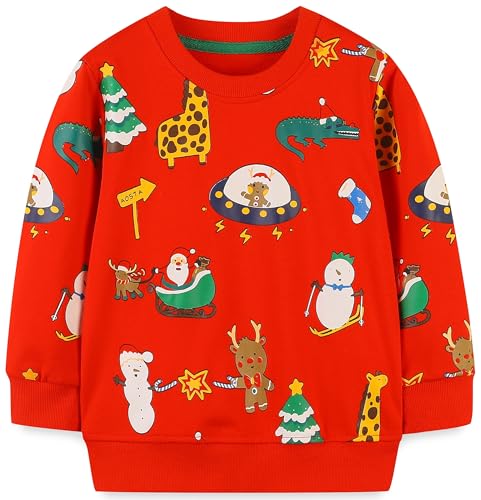 Akyzic Baby Boys Sweatshirts Christmas Shirt Long Sleeve Kids Fle...