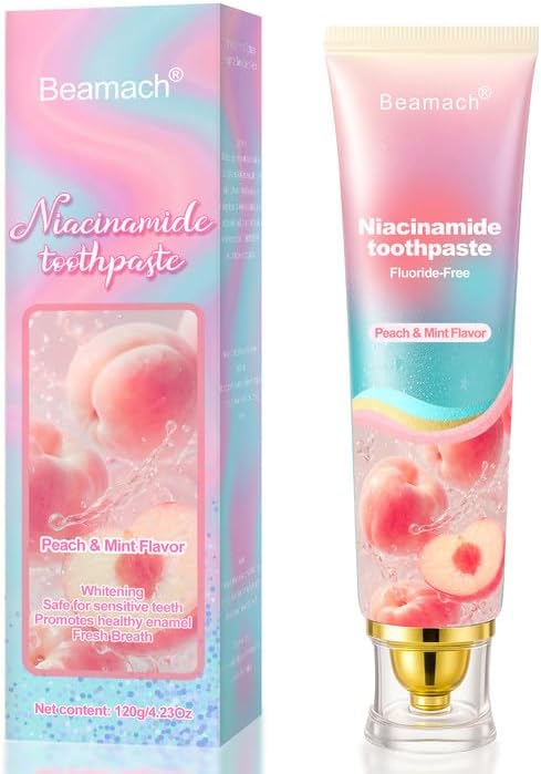 Pasta de dientes blanqueadora de niacinamida, pasta de dientes blanqueadora probiótica triple blanca, sin flúor, alivio de la sensibilidad, fórmula