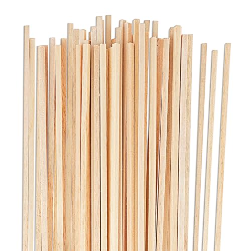 Holzstäbe zum Basteln 50 Stück Holzstäbchen Quadratisch Holzstäbe zum Basteln 30 cm x 3 mm Holzstab Rattanstäbchen Modellbau Handwerk Woodwork DIY Geschenke für Arts Craft Dekoration