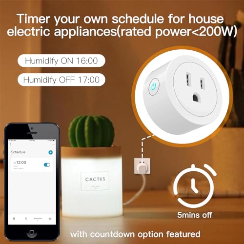 Moes WP-USD-WH-2P-MS Smart Dimmer Plug 2 Pack, Plug In Lamp Dimmer Outlet For Dimmable Led thumb #2