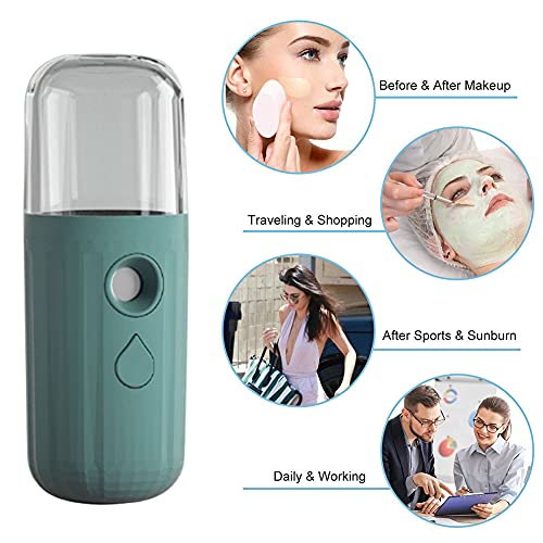Nano Facial Mister Face Mist Portable Face Steamer Sprayer Face Steamer Mini USB Rechargeable for Hydration Facial Skin Care 30 ml Black and White - Image 7