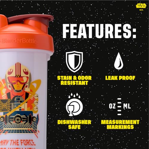 Image of BlenderBottle Star Wars Shaker Bottle Pro Series Perfect for Protein Shakes and Pre Workout, 28-Ounce, May the Force Be With You
