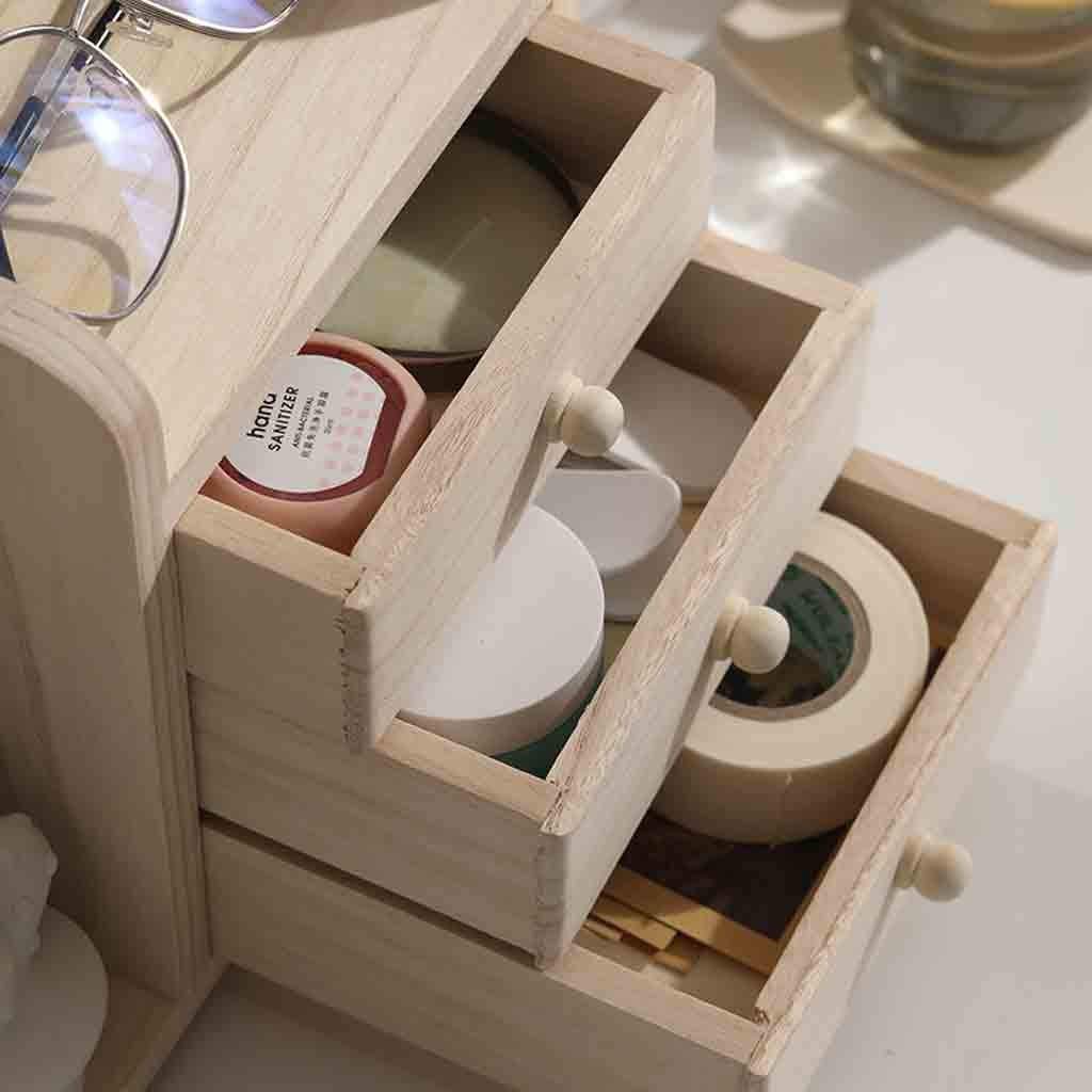 Boekenplank Houten Desktop Boek Opbergdoos Multifunctionele Boekenplank met lade Geschikt for Slaapkamer Office Dormitor Desk Locker 13.77 × 9.25 × 8,97 inch voor Woonkamer Slaapkamer