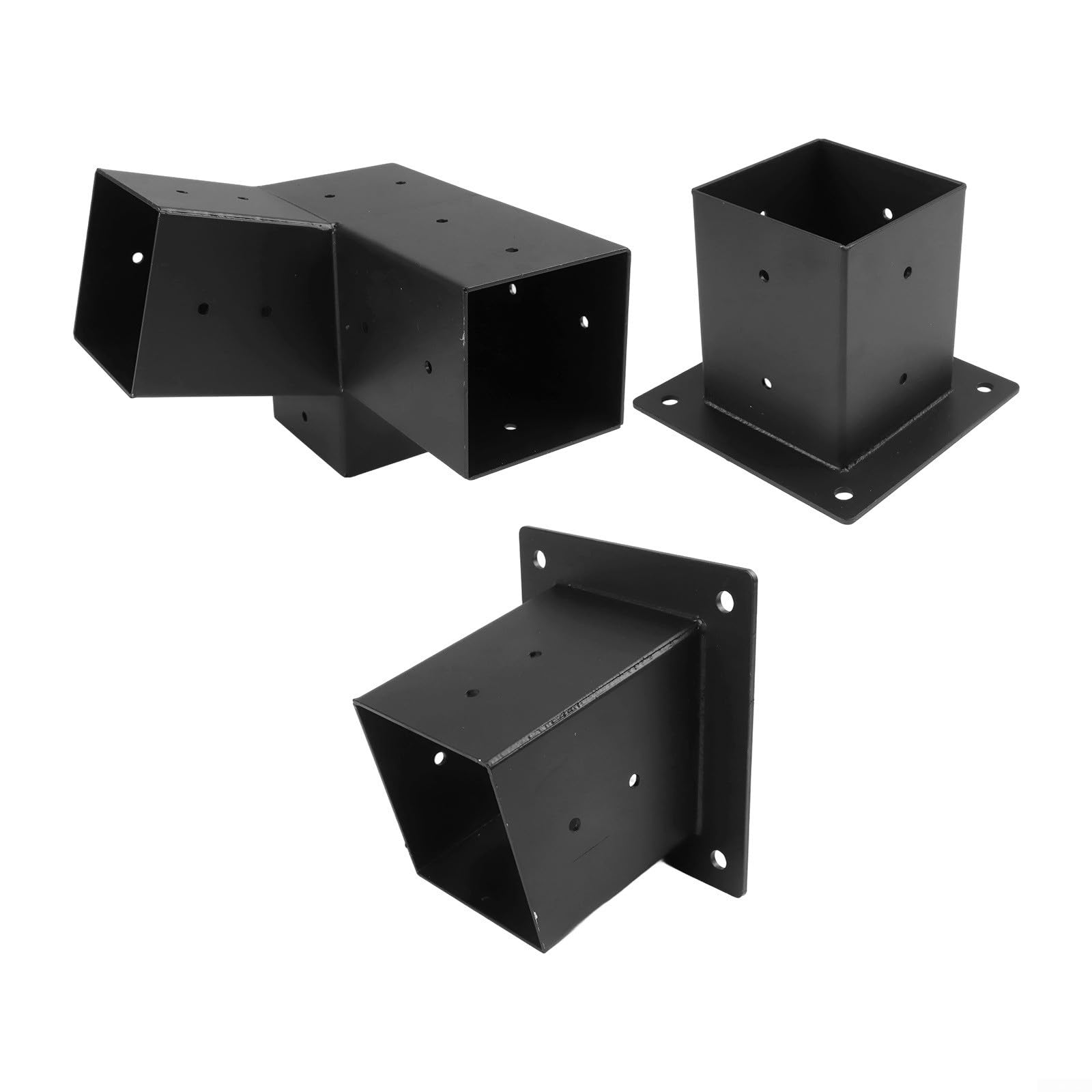 Kit di montaggio a parete per pergola inclinata, per pali 4 x 4, supporto unidirezionale a 3 vie resistente con hardware (set sinistro 15°)