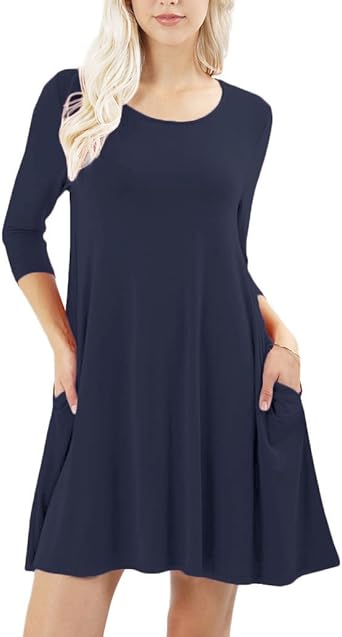 Scoop Neck Three-Quarter-Length SLV 