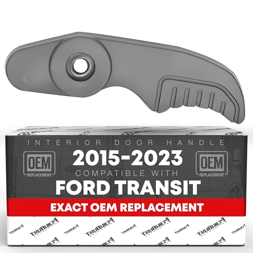 Image of T1A Interior Rear Driver Door Handle, Tailgate Back Door Replacement - Compatible with 2015-2023 Ford Transit - Textured Black, Plastic - OEM CK4Z-9946318-A BK2Z-6126680-A