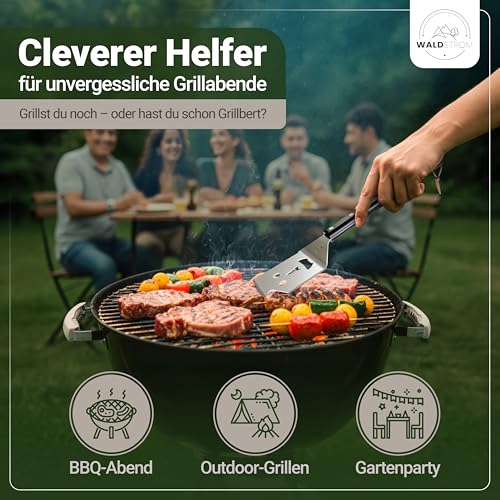 Waldstrom® 8-in-1 Grillspachtel Multitool I Grill Zubehör Set mit inklusive Grillschürze - ideales BBQ Geschenk für Männer I… – Ansicht 4