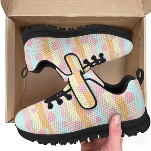 Little Kid Boys Girls Tennis Shoes Kids Slip on Running Sneakers Wide Casual Barefoot Shoes Cute Strawberry Pattern（Black Sole）2