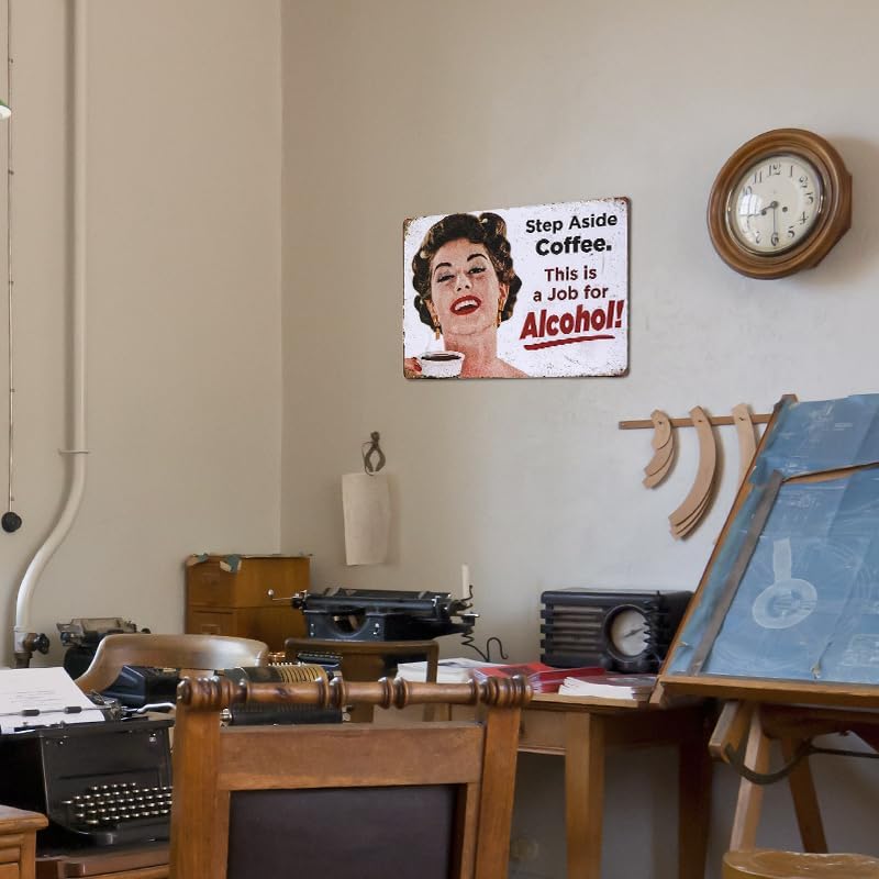 Miniatura 9 de dingleiever - Cartel de metal para niñas de los años 50 con texto en inglés "Step Aparte, Coffee Vintage", retro