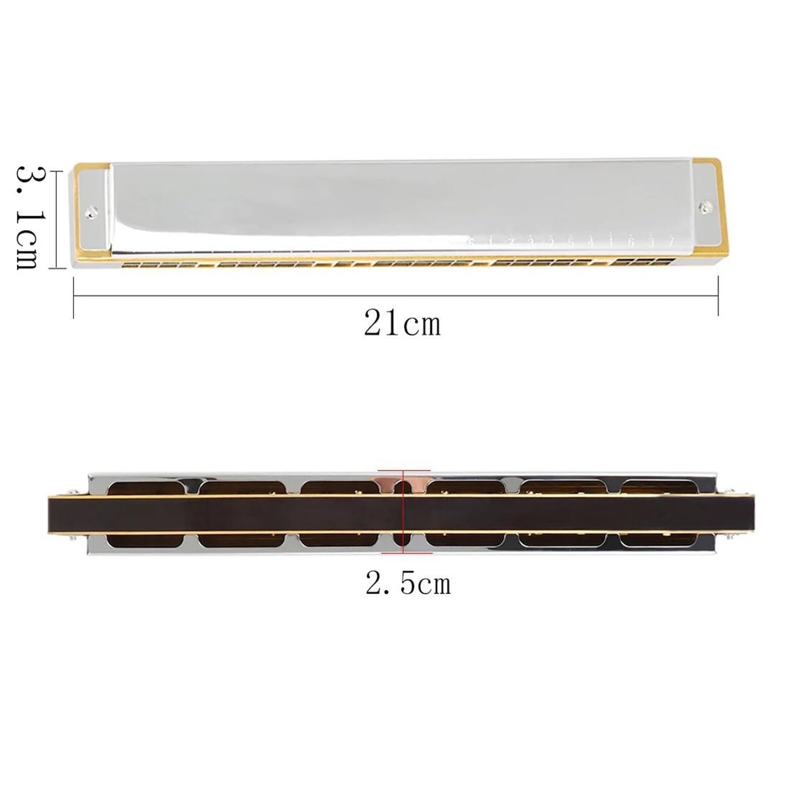 Armonica Armonica A Bocca In Chiave Di Do A 28 Fori Portatile Professionale Polifonica Semplice In Metallo
