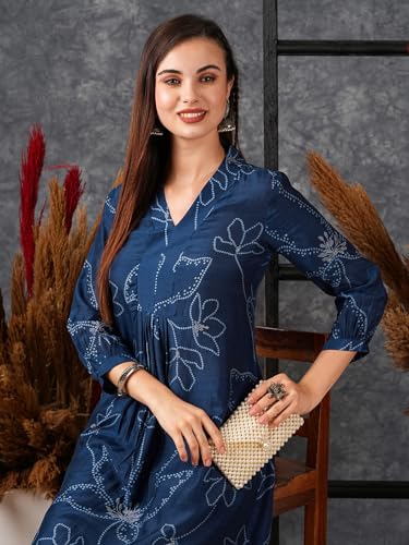 GoSriKi Women's Rayon Viscose Printed A-Line Kurta with Pant - Image 6