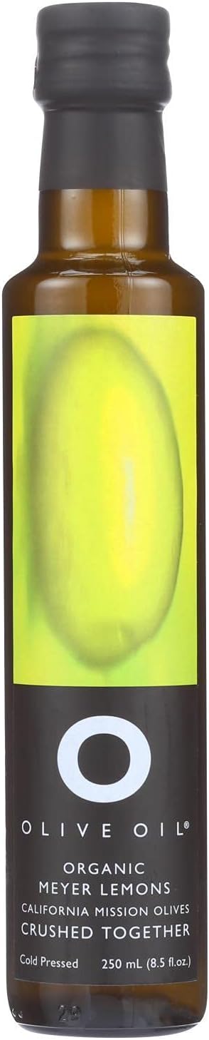Crushed Meyer Lemon Olive Oil - 8.45 Oz (Pack of 6), Handcrafted Small Batches, California Mission Olives & Meyer Lemons, Sonoma Sourced, Award-Winning Gourmet Oil