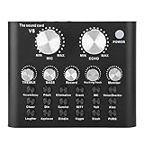 Tarjeta de sonido Bluetooth, V8 Cambio de voz Computadora del teléfono móvil Tarjeta de sonido en vivo: 112 tipos de electroacústica, 18 tipos de efectos de sonido, 6 modos de efecto, 7 tipos de métod