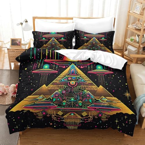 Linge de lit OVNI imprimé 3D haute définition en microfibre premium 260x220 - 2