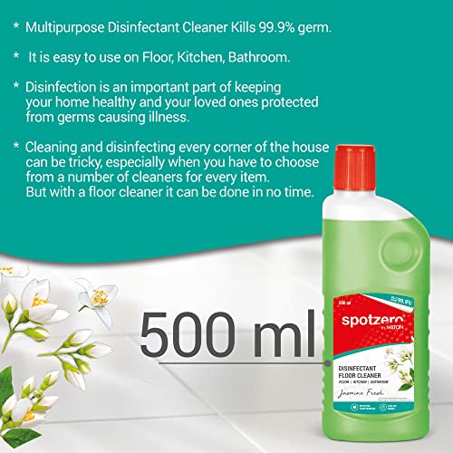 Image of Spotzero By Milton Disinfectant Floor Cleaner, 500 ml, Jasmine | Surface Cleaner | Stain Removal