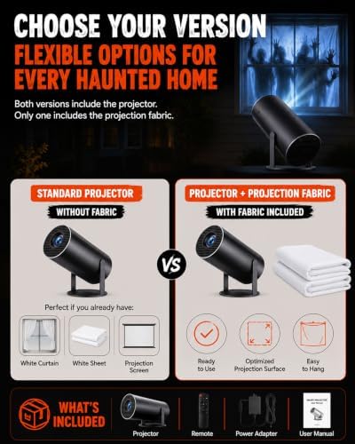 Scary Decorations Halloween Window Projector,White:With Effect fabric - 4