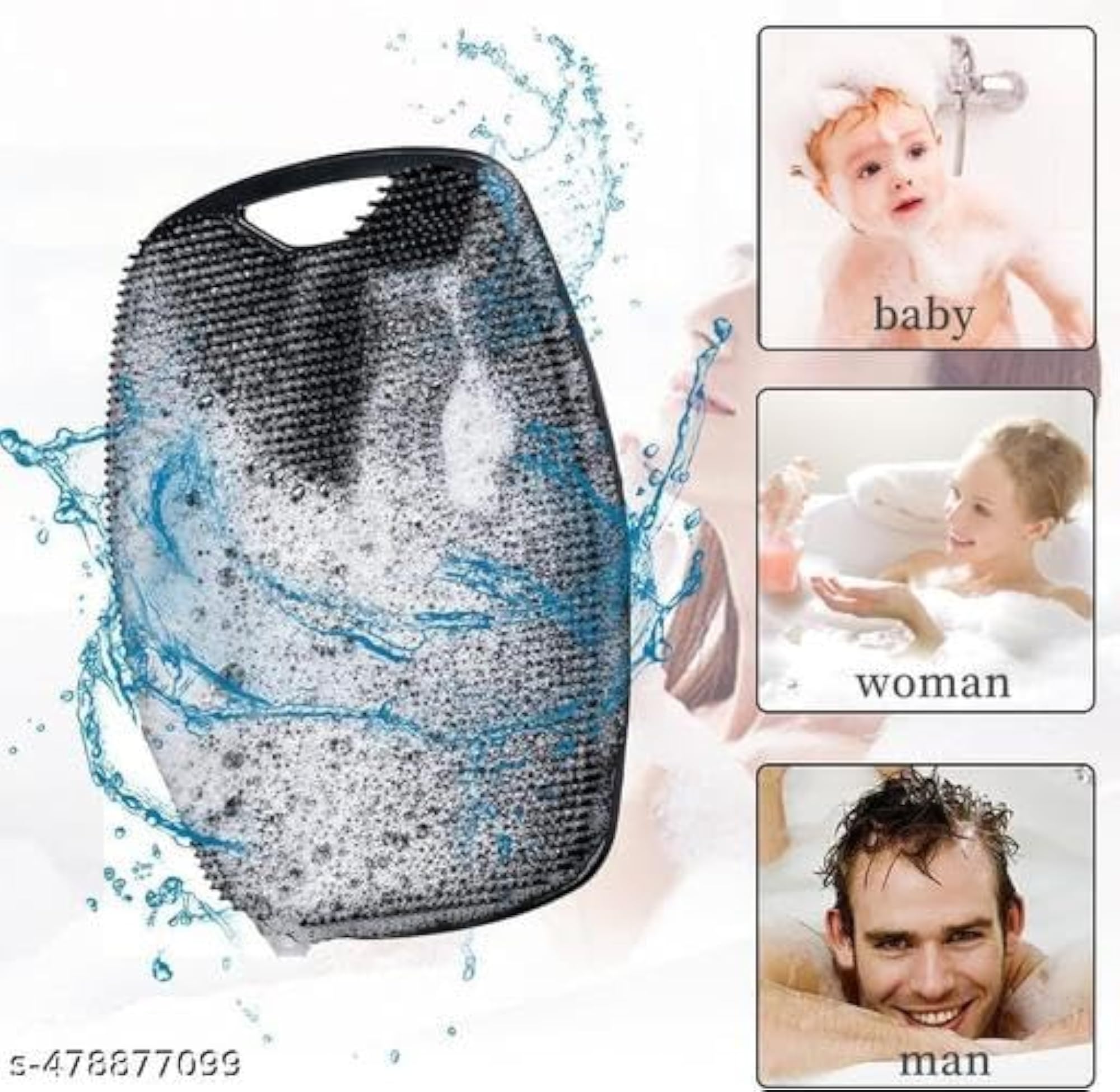 Soft Silicone Body Scrubber Shower Brush, Food-Grade