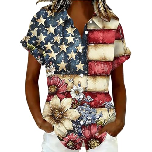 T-shirt patriotique manches courtes confortable pour fête indépendance