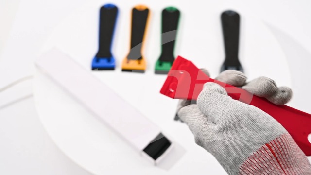 Raschietto In Plastica Con 100 Lame - 2 Pezzi, Manico Ergonomico - Per Adesivi, Colla E Etichette - Foto 2