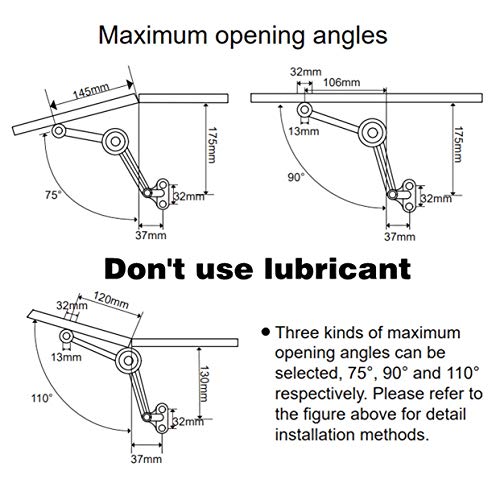 Heavy Duty Lid Support Hinges, Soft Close Hinges For Wooden Box Toy Box Chest, Lid Stay Lid Stay Support 40Lb/2Pcs, Opening Angle 75°/90°/110° #TOP5