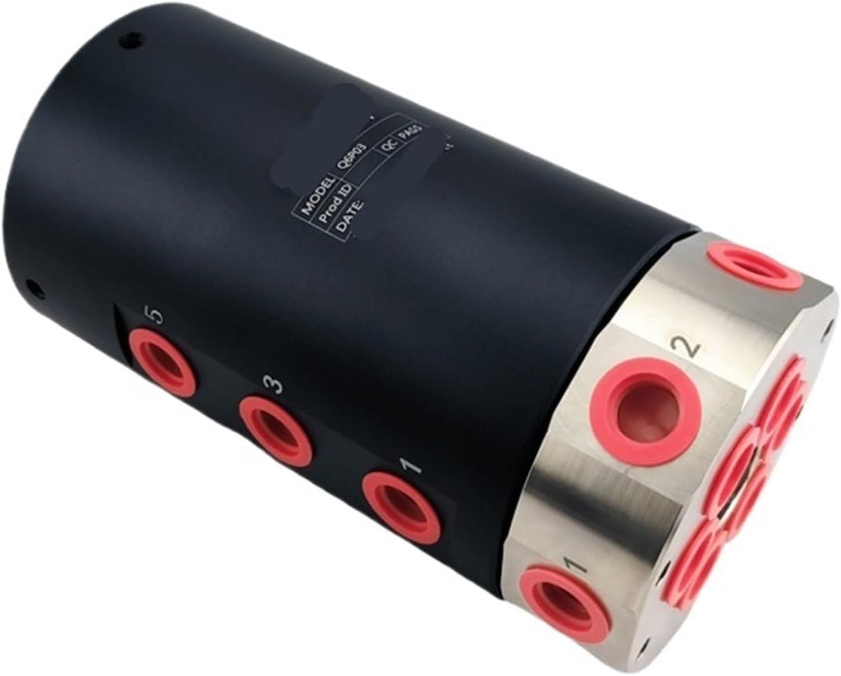 Q6P03 Side 6 in 6 out G3/8 thread/through hole 18 outer diameter 86 6 channel air slip ring pneumatic rotary joint 360 degree infinite rotation air pipe slip ring