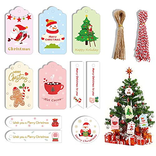 Etiquetas Regalo Navidad, Etiquetas Para Regalos Con Cuerdas De Yute, Etiquetas Navidad ​para Manualidades Y Decoración De Regalo Navidad Decoración Cover