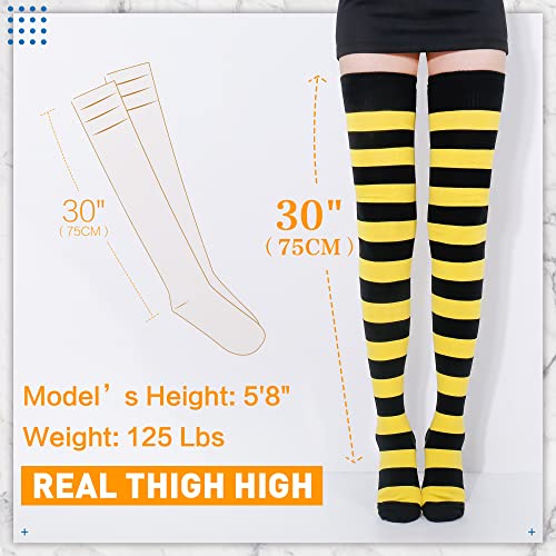 Image of Kayhoma Extra Long Cotton Stripe Thigh High Socks Over the Knee High Socks